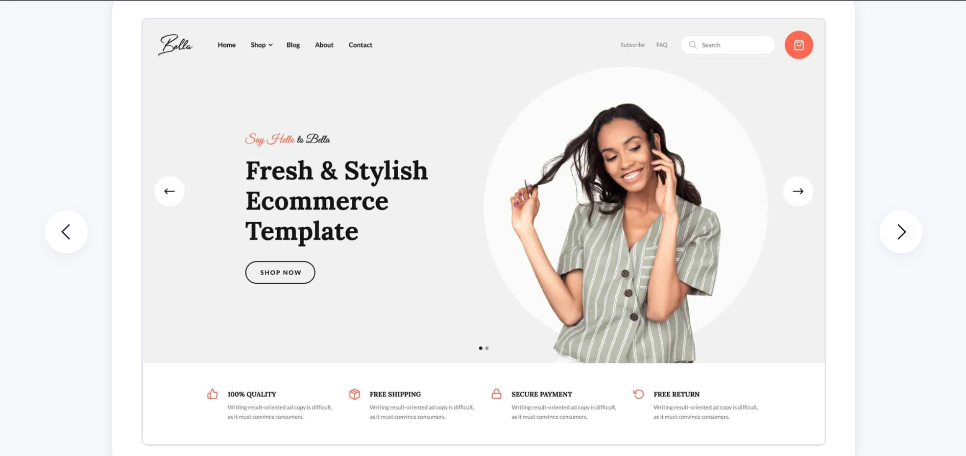 Bella Ecommerce - website template themes