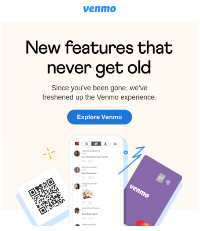 Venmo Email Campaign examples screenshot